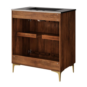 Vernon 30" Fluted Wood Bathroom Vanity Cabinet with Sink