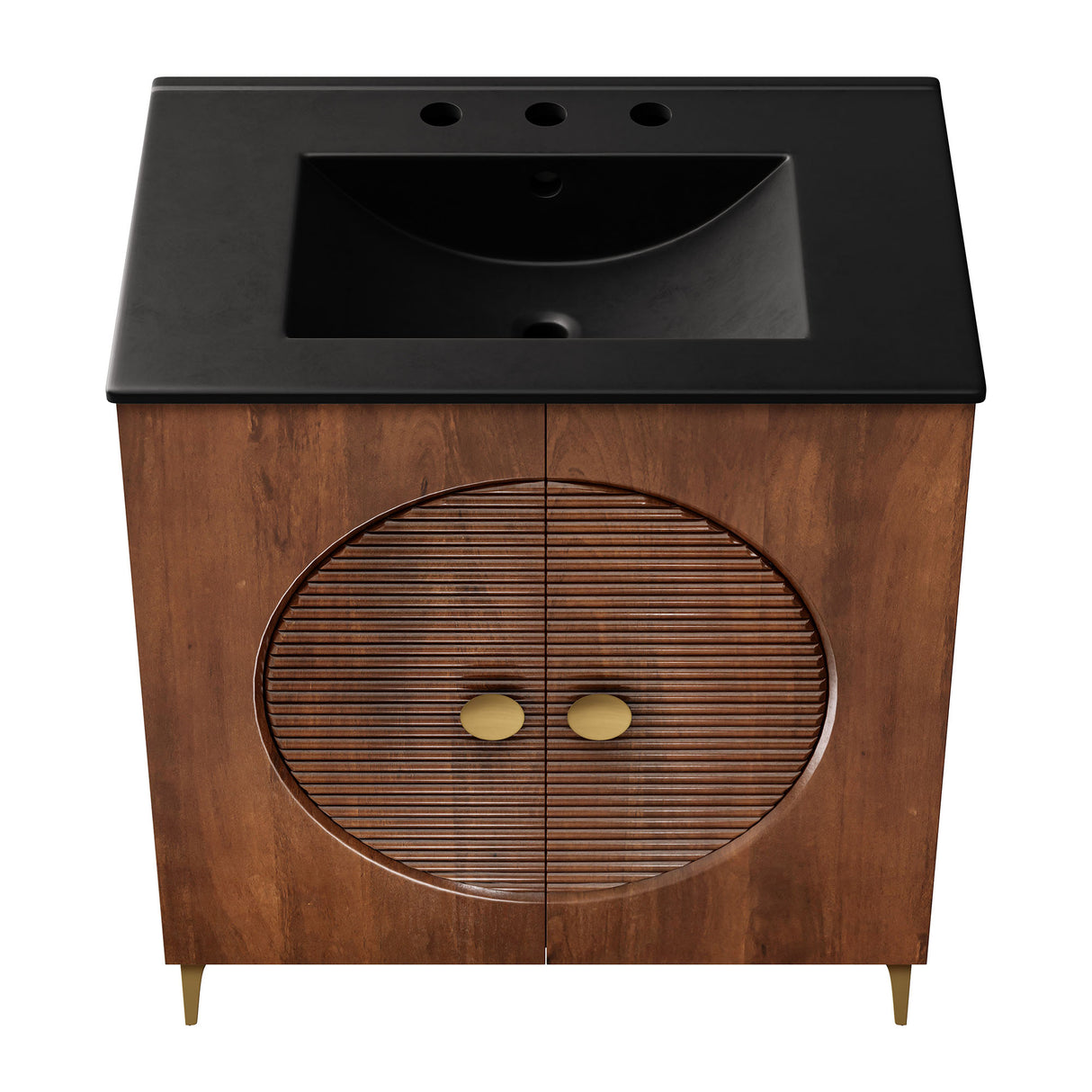 Vernon 30" Fluted Wood Bathroom Vanity Cabinet with Sink