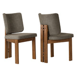 Alba Armless Upholstered Dining Chairs Set of 2 by Modway