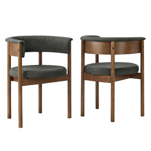 Clea Curved Upholstered Dining Chairs Set of 2