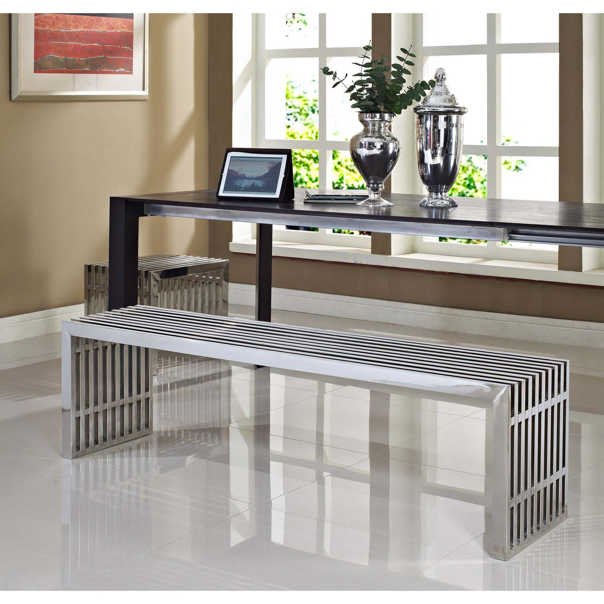 Gridiron Benches Set of 2 by Modway
