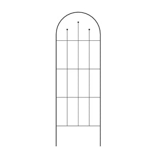 Outdoor 80-inch Tall Garden Trellis in Black Powder Coated Steel Finish