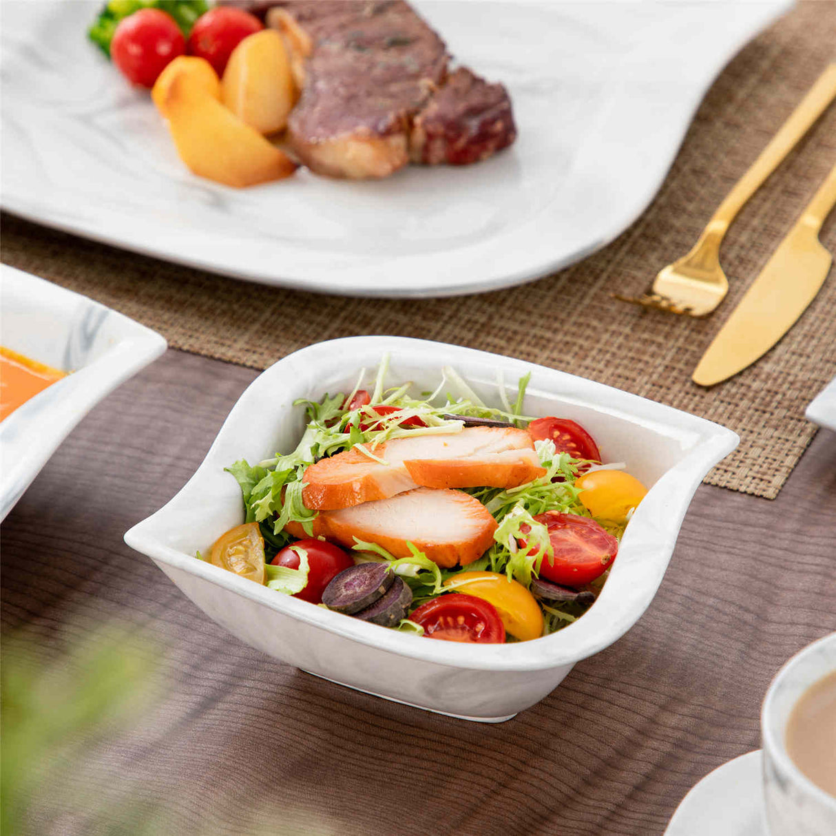 Elvira Marble Grey 36 Piece Dinnerware Set