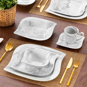 Elvira Marble Grey 36 Piece Dinnerware Set