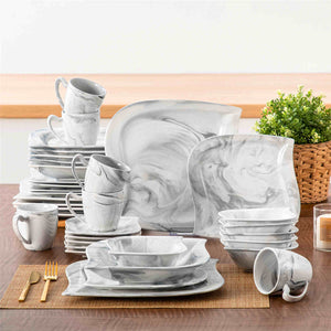 Elvira Marble Grey 36 Piece Dinnerware Set