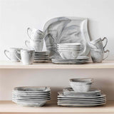 Elvira Marble Grey 36 Piece Dinnerware Set
