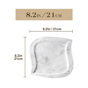Elvira Marble Grey Dessert Plates Set of 6