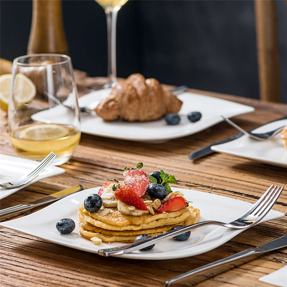 Elvira Marble Grey Dessert Plates Set of 6
