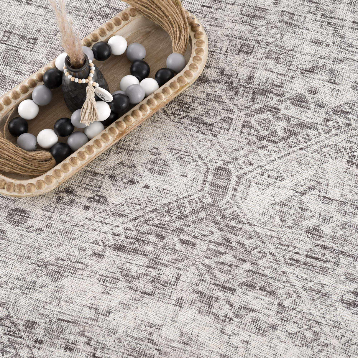 Nadie Blue Gray Medallion Area Rug - Clearance