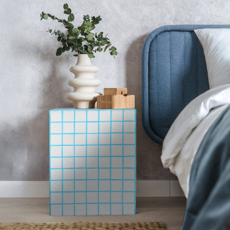 Callista 18" Modern Bohemian Ceramic Tiled Rectangle End Table
