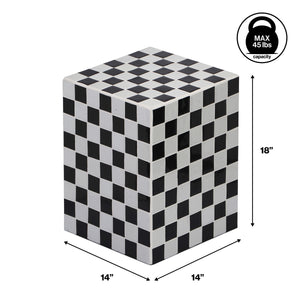 Callista 18" Modern Bohemian Ceramic Tiled Rectangle End Table