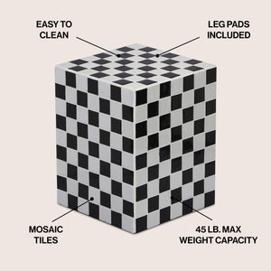 Callista 18" Modern Bohemian Ceramic Tiled Rectangle End Table