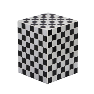 Callista 18" Modern Bohemian Ceramic Tiled Rectangle End Table