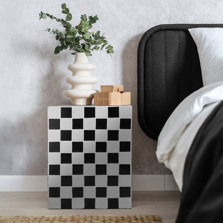 Callista 18" Modern Bohemian Ceramic Tiled Rectangle End Table