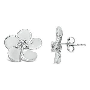 10K Gold 1/3 Cttw Lab Grown Diamond Flower Petal Stud Earrings