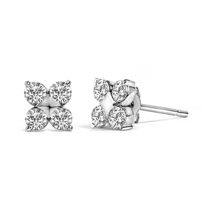 10K Gold 1/2 Cttw Lab Grown Diamond Snowflake Stud Earrings