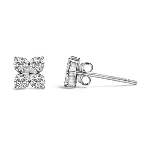 10K Gold 1/2 Cttw Lab Grown Diamond Snowflake Stud Earrings