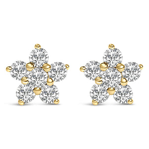 10K Gold 1/2 Cttw Lab Grown Diamond Star Stud Earrings