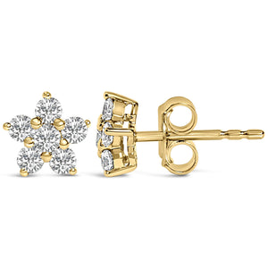 10K Gold 1/2 Cttw Lab Grown Diamond Star Stud Earrings
