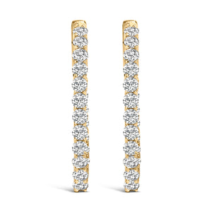 14K White Gold 1.0 Cttw Oval Lab Grown Diamond Hoop Earrings