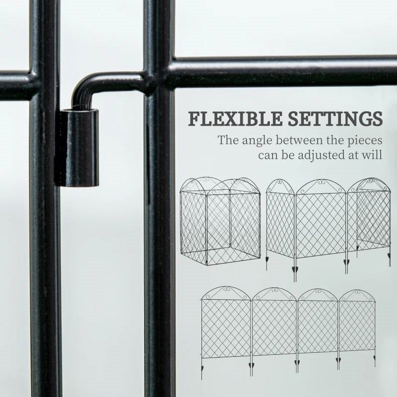 4 Pack Steel Foldable Fence Arch Trellis Panel Animal Barrier