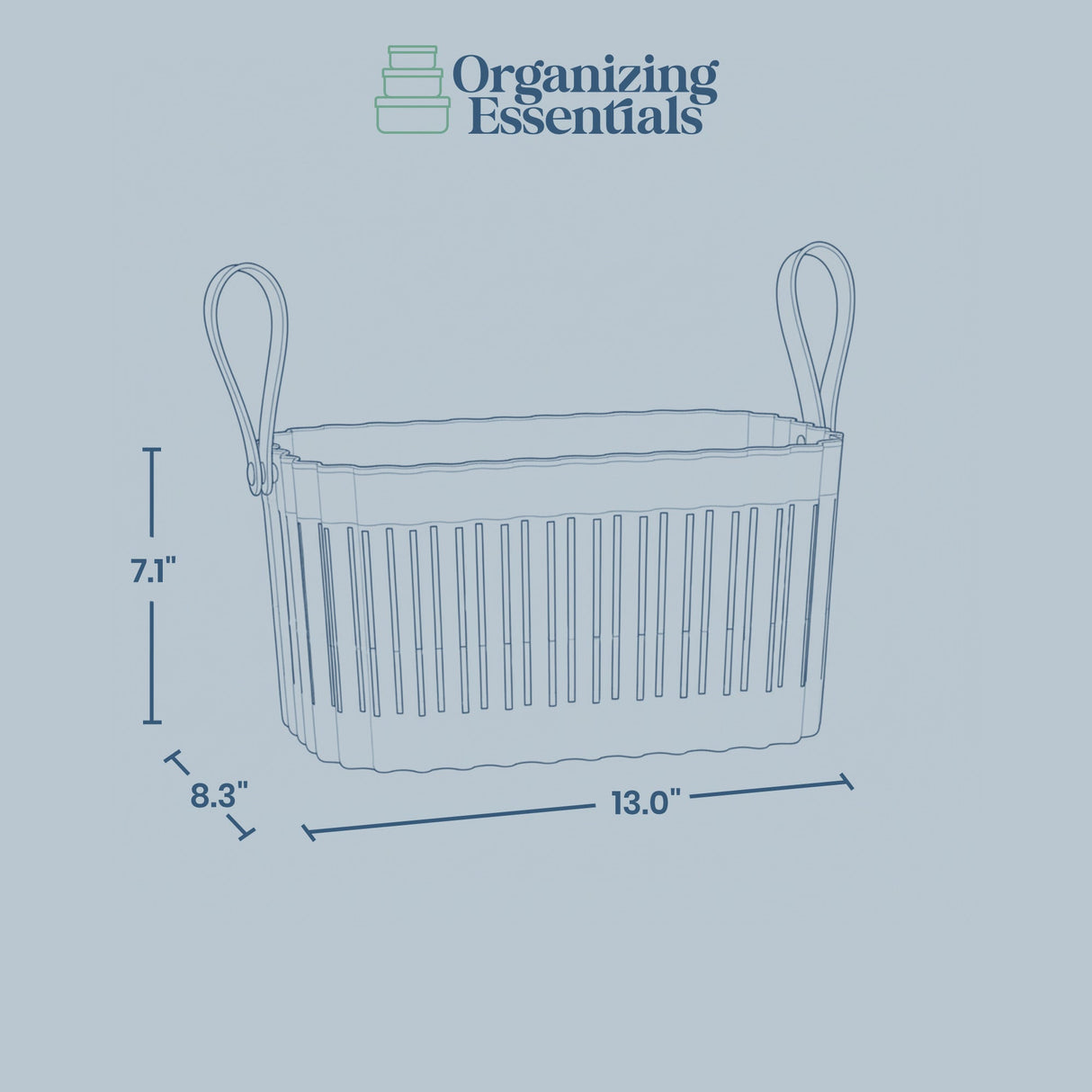 Organizing Essentials Large Plastic Storage Basket with Soft Handles – Tan & Brown Decorative Bin for Bathroom, Laundry, or Living Room – Rectangular Organizer Basket, 10L