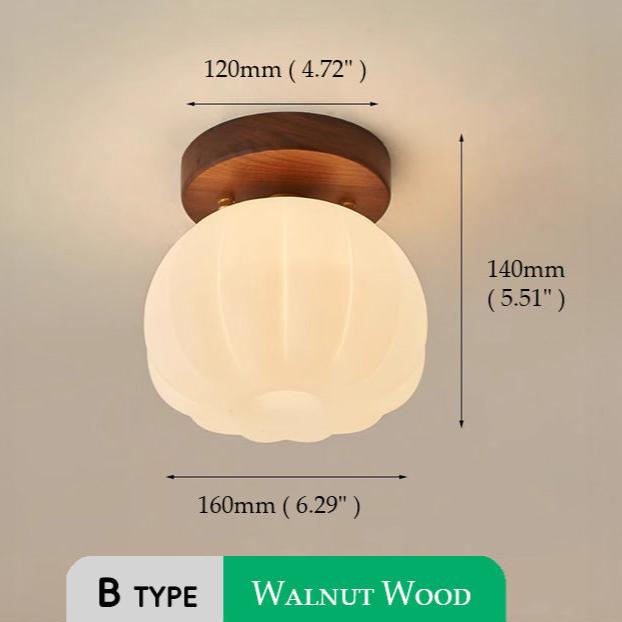 Pumpkin Flush Mount Ceiling Light Modern Round LED Ceiling Lamp