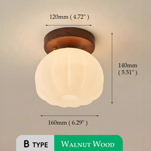 Pumpkin Flush Mount Ceiling Light Modern Round LED Ceiling Lamp