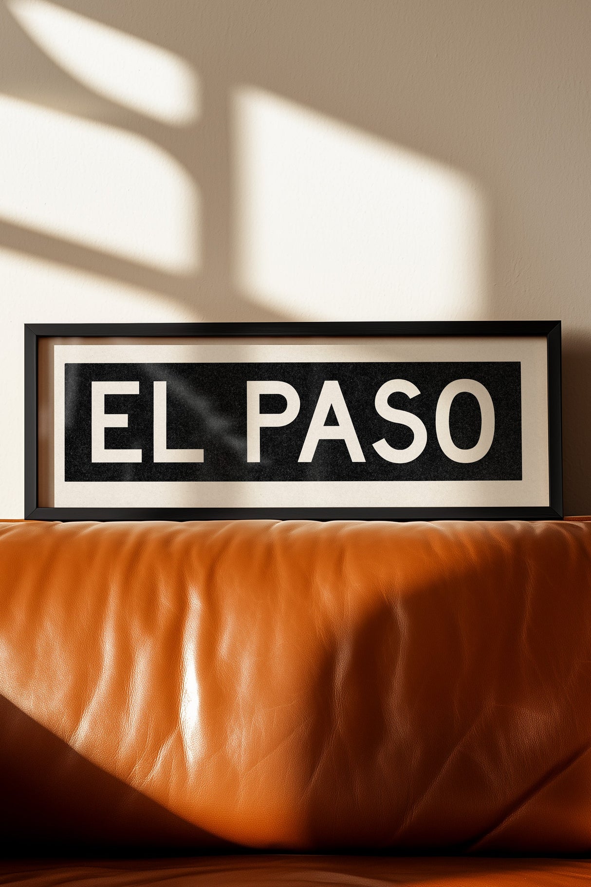 Framed El Paso Bus Scroll Sign