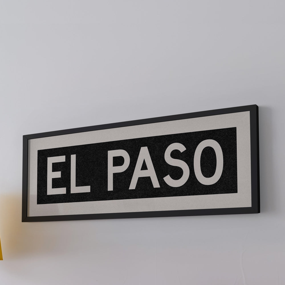 Framed El Paso Bus Scroll Sign