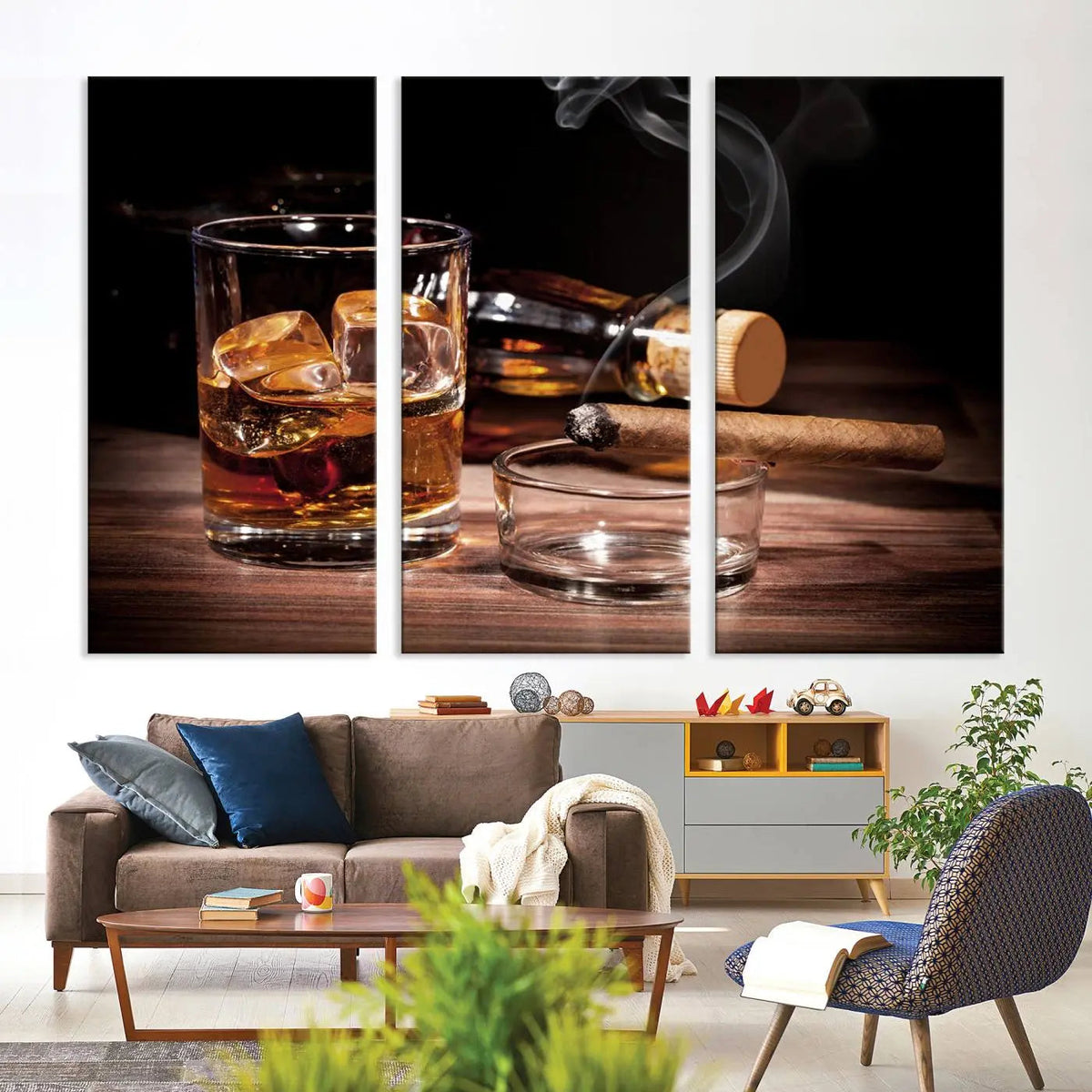 Elegant Whiskey Art Canvas Print Whiskey Printing Cuban