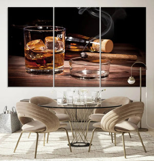 Elegant Whiskey Art Canvas Print Whiskey Printing Cuban