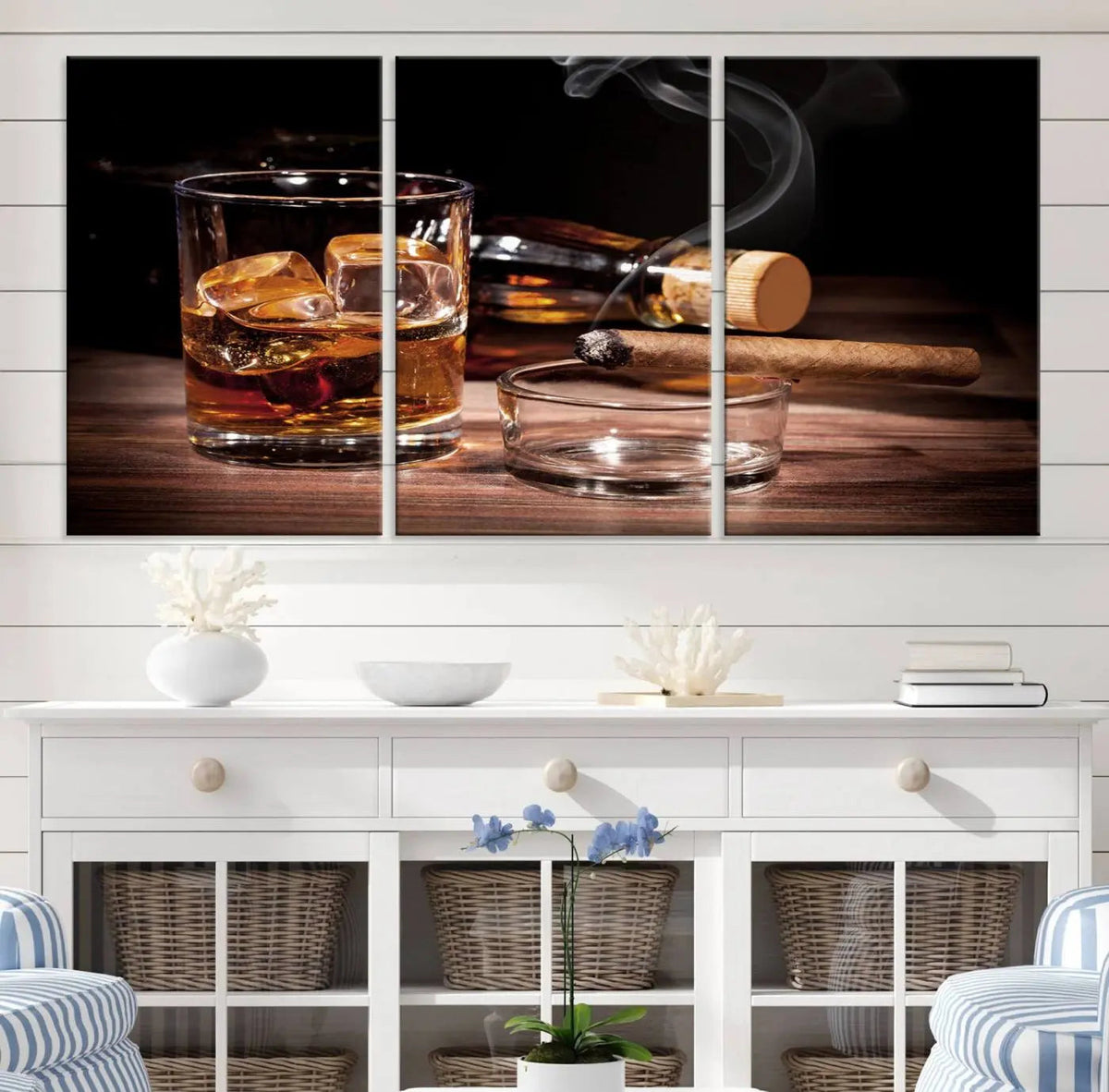 Elegant Whiskey Art Canvas Print Whiskey Printing Cuban