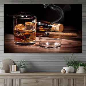 Elegant Whiskey Art Canvas Print Whiskey Printing Cuban