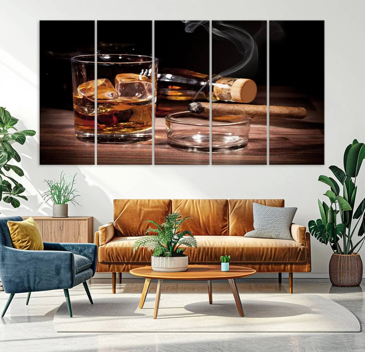 Elegant Whiskey Art Canvas Print Whiskey Printing Cuban