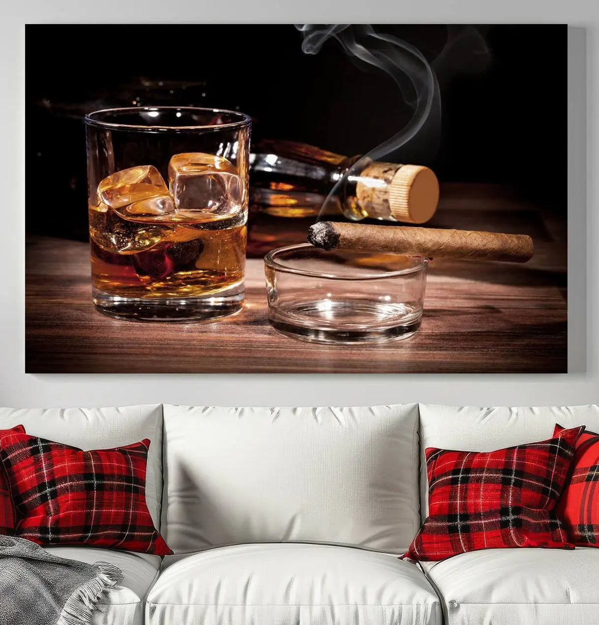 Elegant Whiskey Art Canvas Print Whiskey Printing Cuban