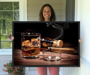 Elegant Whiskey Art Canvas Print Whiskey Printing Cuban
