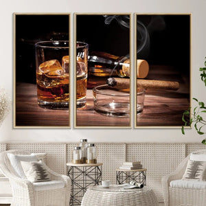Elegant Whiskey Art Canvas Print Whiskey Printing Cuban