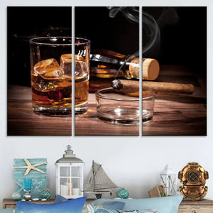 Elegant Whiskey Art Canvas Print Whiskey Printing Cuban