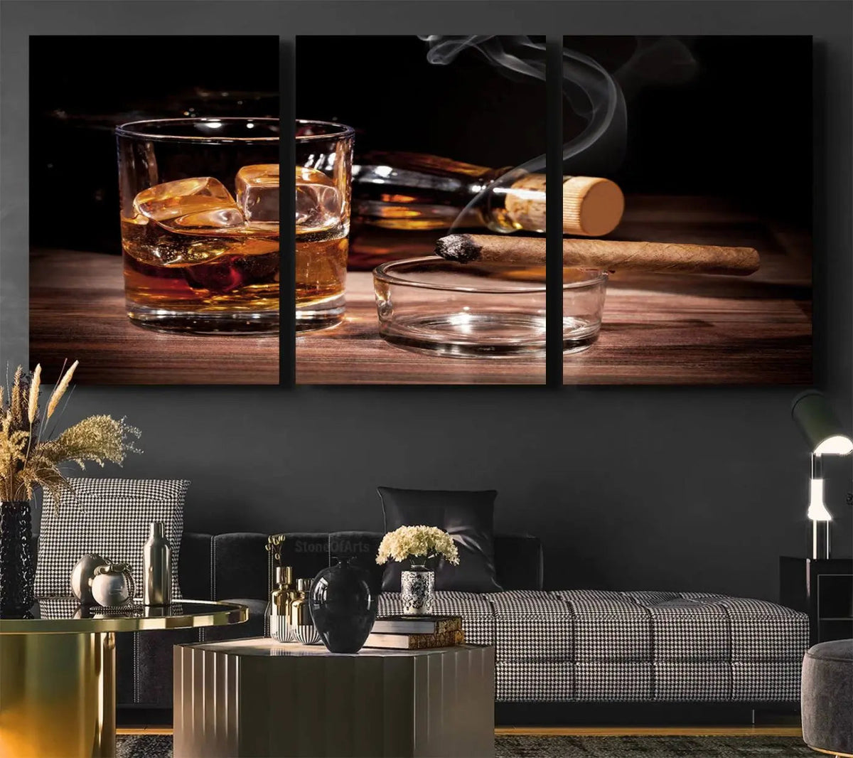 Elegant Whiskey Art Canvas Print Whiskey Printing Cuban