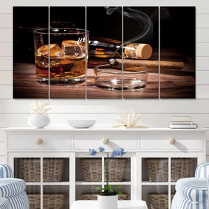Elegant Whiskey Art Canvas Print Whiskey Printing Cuban