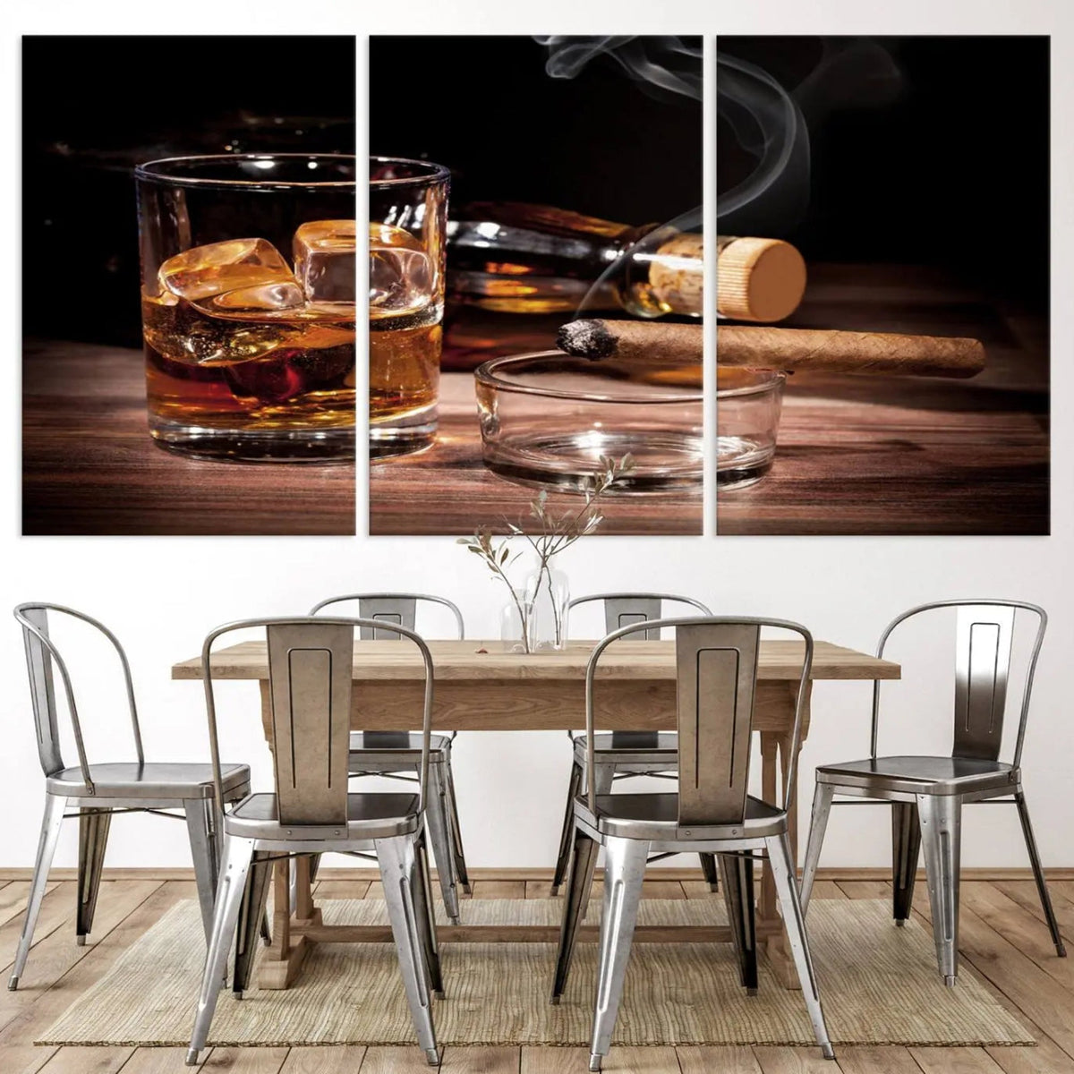 Elegant Whiskey Art Canvas Print Whiskey Printing Cuban