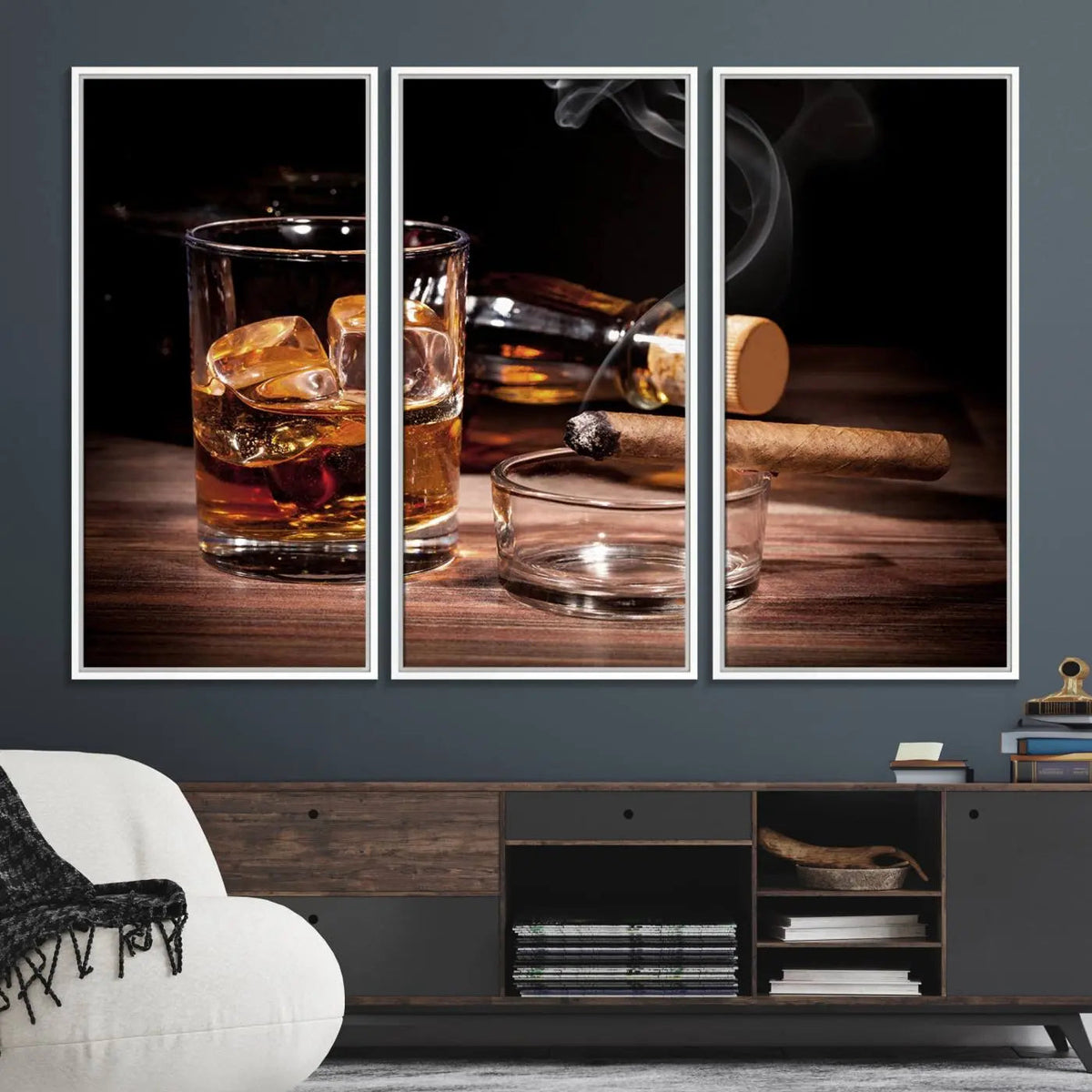 Elegant Whiskey Art Canvas Print Whiskey Printing Cuban