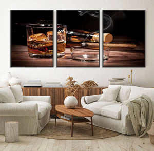 Elegant Whiskey Art Canvas Print Whiskey Printing Cuban