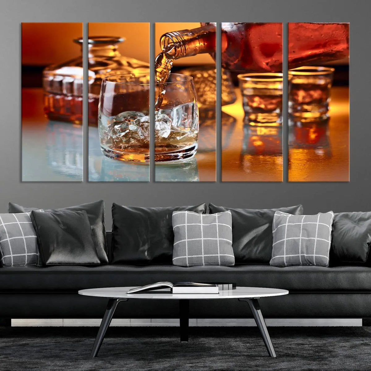Elegant Whiskey Canvas Wall Art Print Scotch Art Bourbon Art