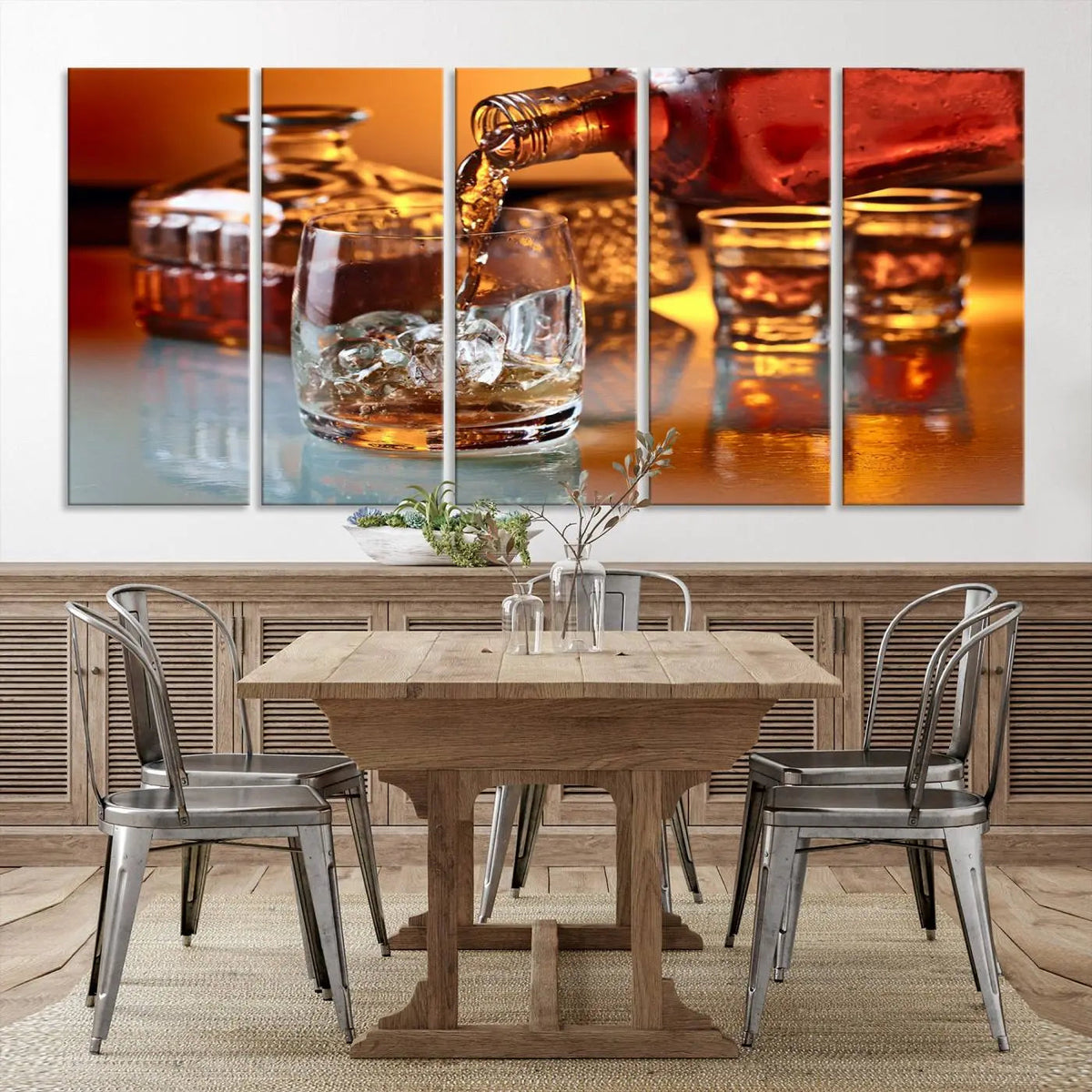 Elegant Whiskey Canvas Wall Art Print Scotch Art Bourbon Art