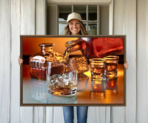 Elegant Whiskey Canvas Wall Art Print Scotch Art Bourbon Art