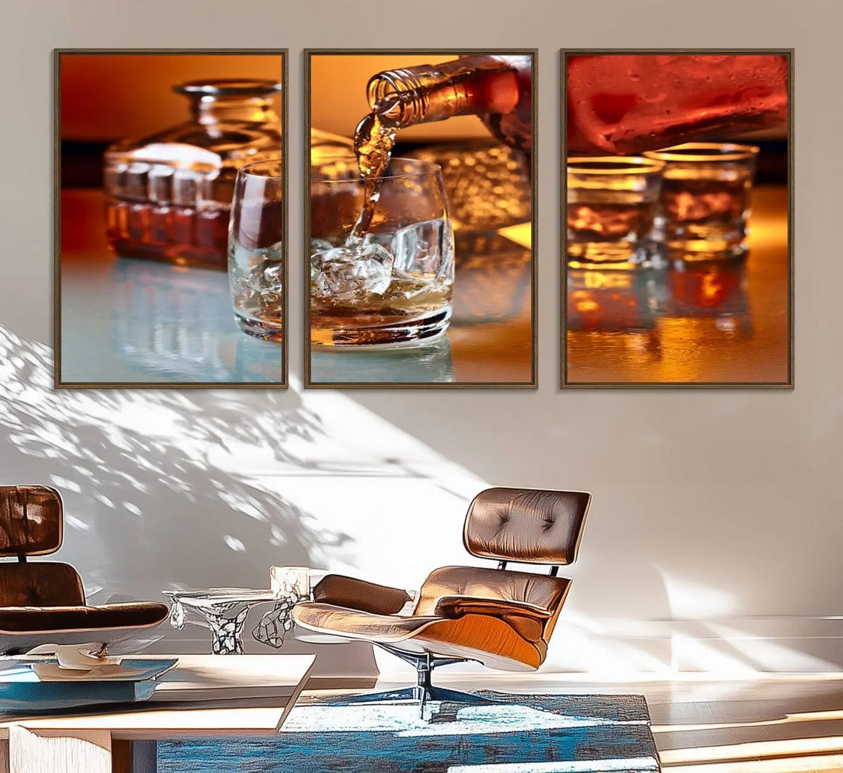 Elegant Whiskey Canvas Wall Art Print Scotch Art Bourbon Art