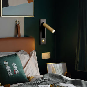 Recessed Folding Bedside Wall Sconce with Warm LED | Flush Reading Light for Bedrooms