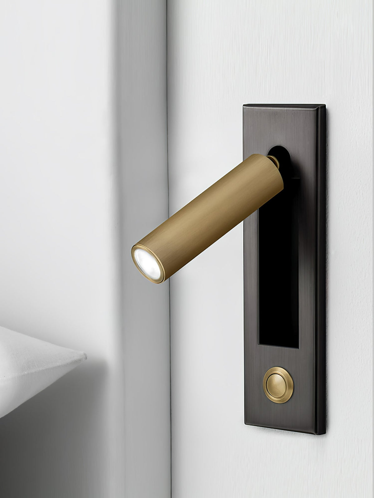 Recessed Folding Bedside Wall Sconce with Warm LED | Flush Reading Light for Bedrooms